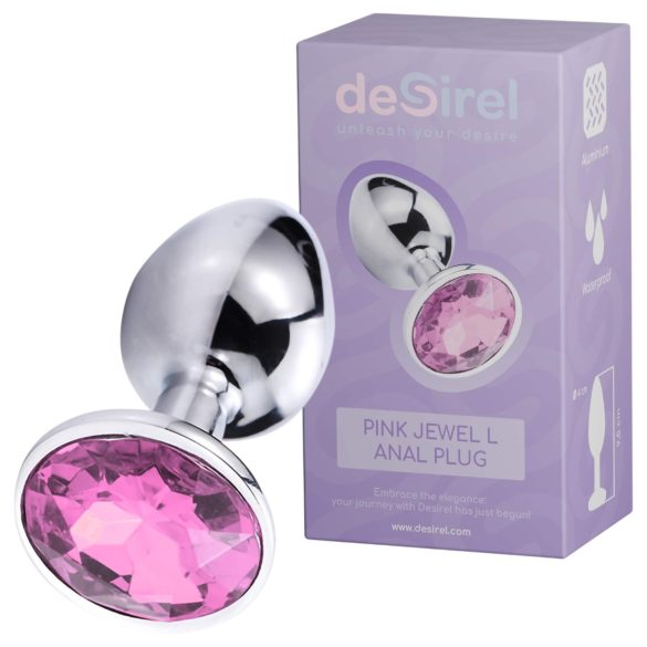 Desirel Pink Jewel L - analni čep (srebrno-ružičasti)