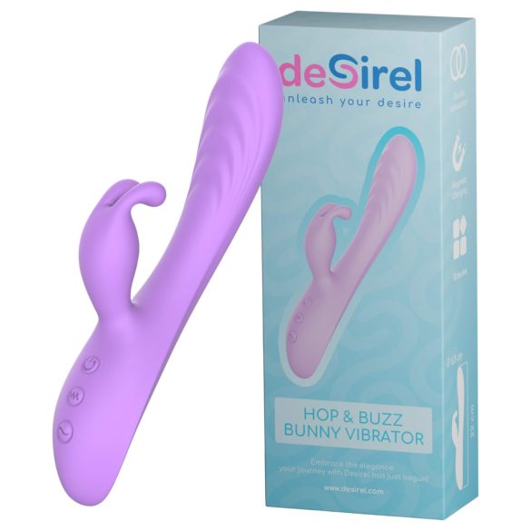 Desirel Hop & Buzz Bunny - zeka vibrator sa rukavcem za klitoris (ljubičasti)