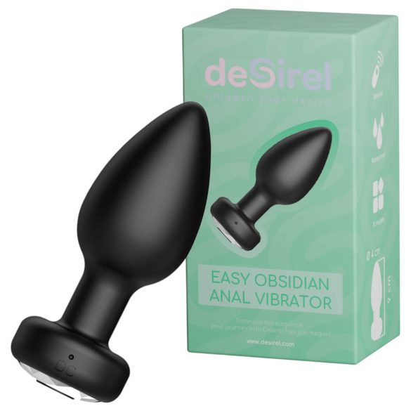 Desirel Easy Obsidian - bežični radio analni vibrator (crni)