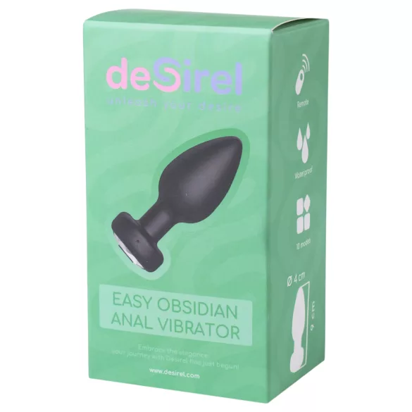 Desirel Easy Obsidian - akumulatorski, radio analni vibrator (crna)