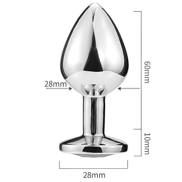 Sunfo - metalni analni čep sa srebrnim srcem i svetloplavim kamenom