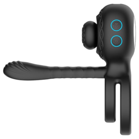 Biu-Biu - prsten za penis i vibrator za parove (crni)