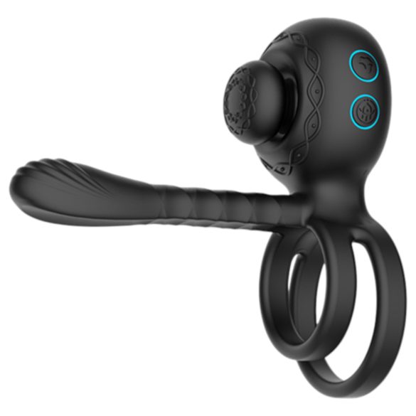 Biu-Biu - prsten za penis i vibrator za parove (crni)