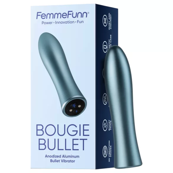 FemmeFunn Bougie - premium aluminijumski vibrator (srebrni)