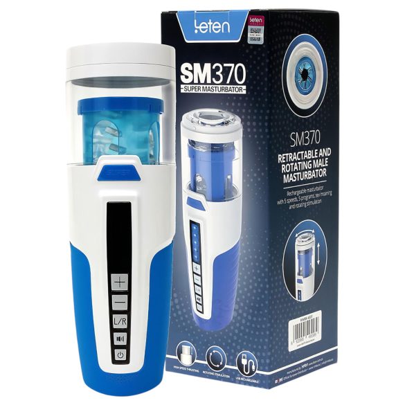 Leten SM370 - stenjući rotirajući masturbator (beli)