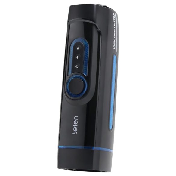 Leten SM320 - stenjući, potiskujući, grejni masturbator (crni)
