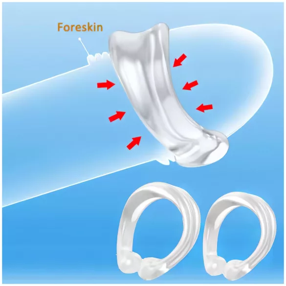 Silikonski prsten za penis - odlaganje ejakulacije (prozirno)