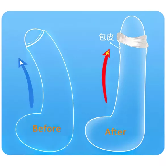 Silikonski prsten za penis - odlaganje ejakulacije (prozirno)