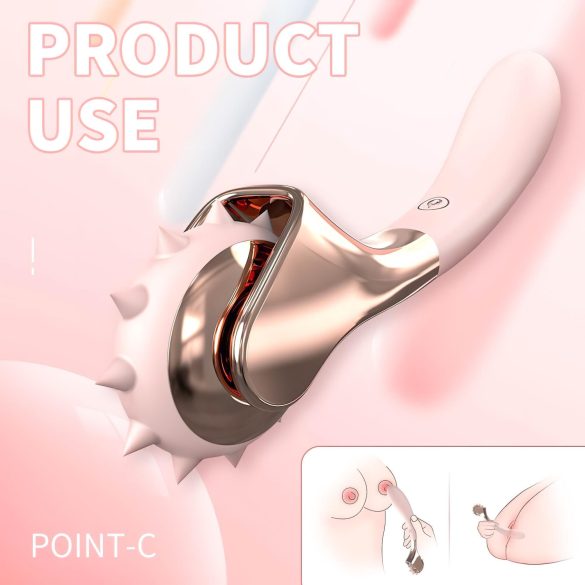 Sex HD - punjivi vodootporni vibrator i točkići zadovoljstva (pink)