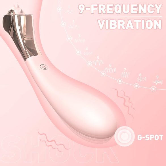 Sex HD - punjivi vodootporni vibrator i točkići zadovoljstva (pink)