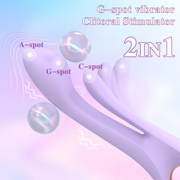 Seks HD Kaethe - vibrator sa klitoralnim dodatkom (ljubičasta)