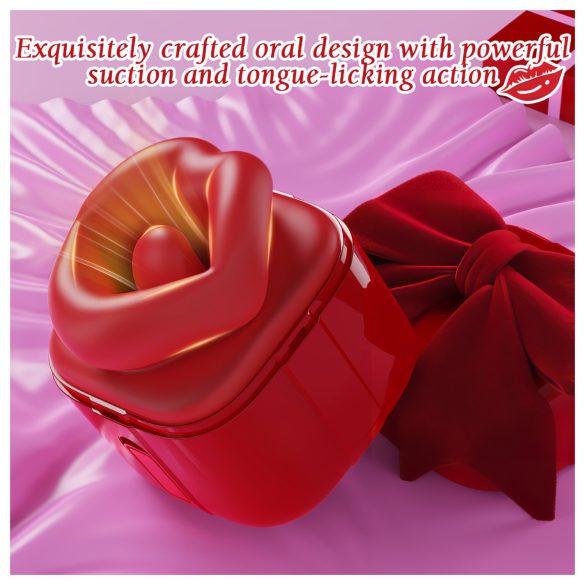 SEX HD Ljubavni Poljubac - lizajući-vibrirajući masažer (crveni)