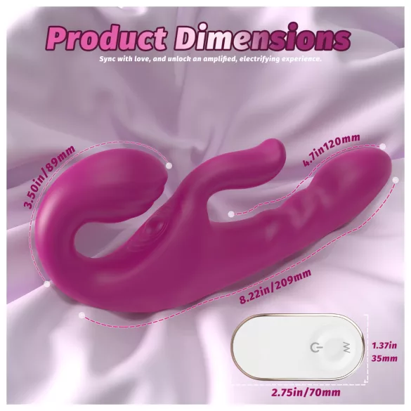 SEX HD Co-op Bliss - kaišić vibrator sa klitoris karikom (ljubičasti)