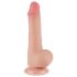 Lovetoy Sliding-Skin - dupli dildo sa vakumskom bazom - 19.5cm (naturalan)