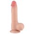 Lovetoy Klizna Koža - dvoslojni dildo sa testisima - 20cm (natur)