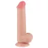 Lovetoy Sliding-Skin - Dvostruki dildo sa testisima - 20,8cm (natur)