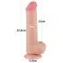 Lovetoy Sliding-Skin - Dvostruki dildo sa testisima - 20,8cm (natur)