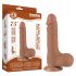 Lovetoy Klizavi Koža - dvostruki sloj dildo - 19,5cm (tamno prirodna)