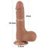 Lovetoy Klizavi Koža - dvostruki sloj dildo - 19,5cm (tamno prirodna)