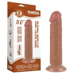  Lovetoy Sliding-Skin - vakuum bazirana dvostruka dildo - 20cm (naturalna)