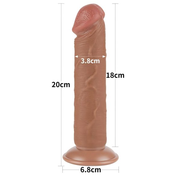 Lovetoy Sliding-Skin - vakuum bazirana dvostruka dildo - 20cm (naturalna)