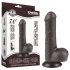 Lovetoy Sliding-Skin - dvoslojni dildo sa testisima - 18,3cm (braon)