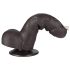 Lovetoy Sliding-Skin - dvoslojni dildo sa testisima - 18,3cm (braon)
