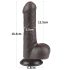Lovetoy Sliding-Skin - dvoslojni dildo sa testisima - 18,3cm (braon)