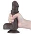 Lovetoy Sliding-Skin - dvoslojni dildo sa testisima - 18,3cm (braon)