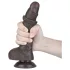 Lovetoy Sliding-Skin - dvoslojni dildo sa vakuumom - 19,5cm (braon)