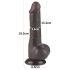 Lovetoy Klizna Koža - dvostruki dildo sa testisima - 19,5cm (braon)