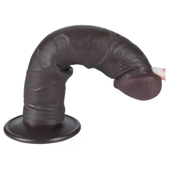Lovetoy Sliding-Skin - dildo sa vakumom dvostrukog sloja - 20cm (braon)