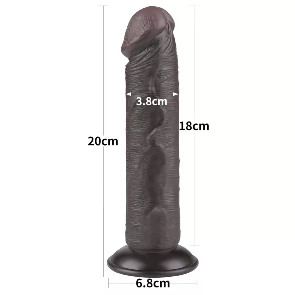 Lovetoy Sliding-Skin - dildo sa vakumom dvostrukog sloja - 20cm (braon)