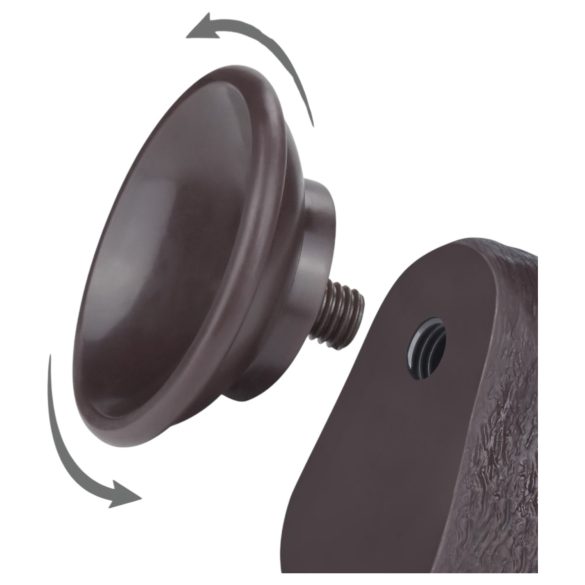 Lovetoy Sliding-Skin - dvoslojni dildo sa vakuumom - 20,8cm (braon)