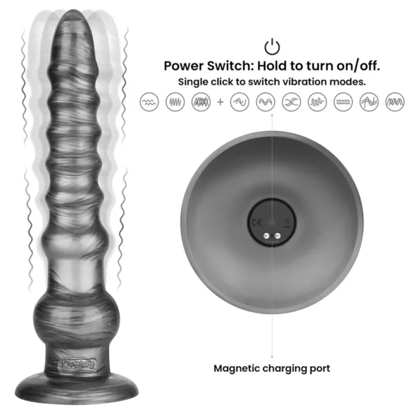 Lovetoy King Size - ekstra veliki vibrator - 32 cm (siva)