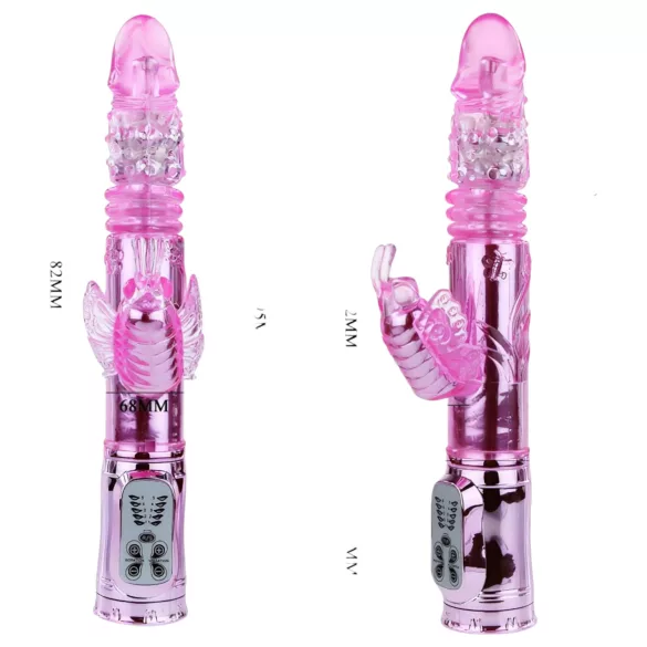 Baile - Vibrator s leptirima i masažnim krakom za klitoris (roze)