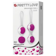   Pretty Love Orgasmic - podesivi set gejša kuglica (belo-ljubičasto)