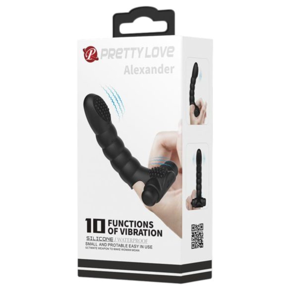 Pretty Love Alexander - stimulativni prstni vibrator (crni)