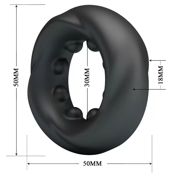 Ludi Bik - stimulativni prsten za penis (crni)