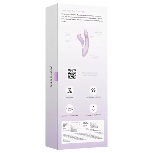 Svakom DuoGlow - pametan G-tačka i klitoralni stimulator (ljubičasti)