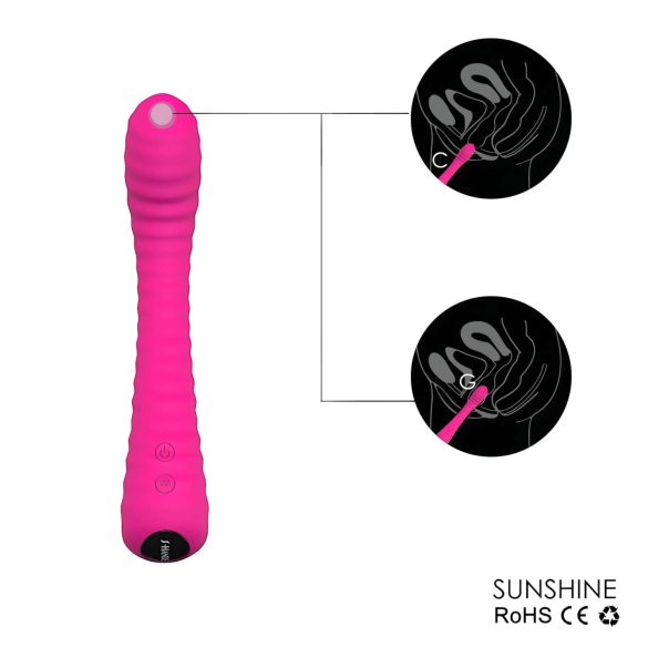 Sex HD Sunshine - punjaći G-tačka vibrator sa brazdama (pink)