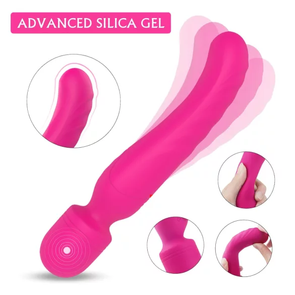Seks HD Iris - 2-motorski grejni masažni vibrator (ružičasti)