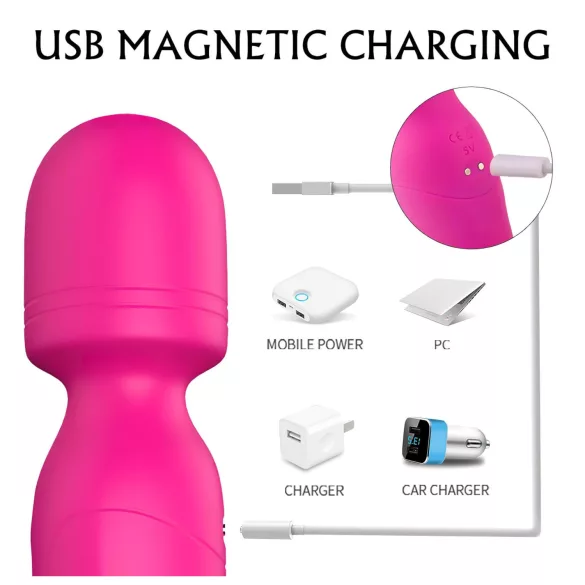 Seks HD Iris - 2-motorski grejni masažni vibrator (ružičasti)