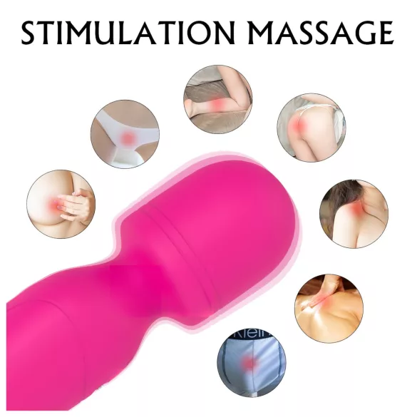 Seks HD Iris - 2-motorski grejni masažni vibrator (ružičasti)
