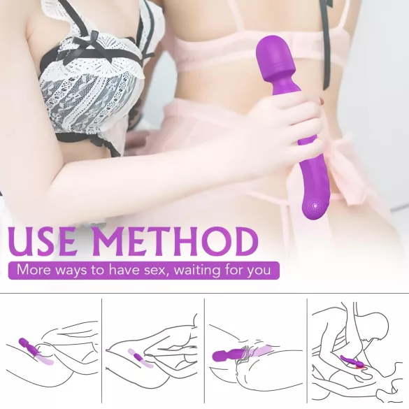 Sex HD Iris - 2-motorski grejni masažer vibrator (ljubičasti)