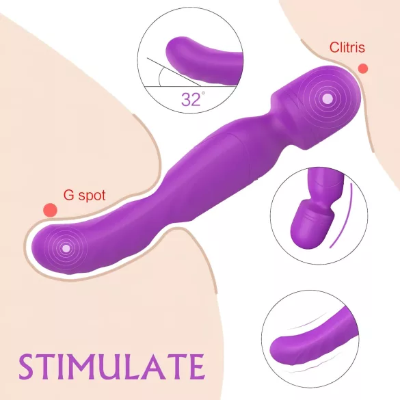 Sex HD Iris - 2-motorski grejni masažer vibrator (ljubičasti)