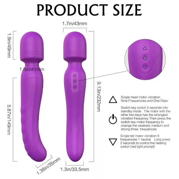 Sex HD Iris - 2-motorski grejni masažer vibrator (ljubičasti)