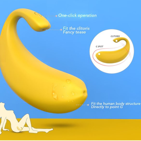 Sex HD - pametno vibrator jaje u obliku banane (žuto)