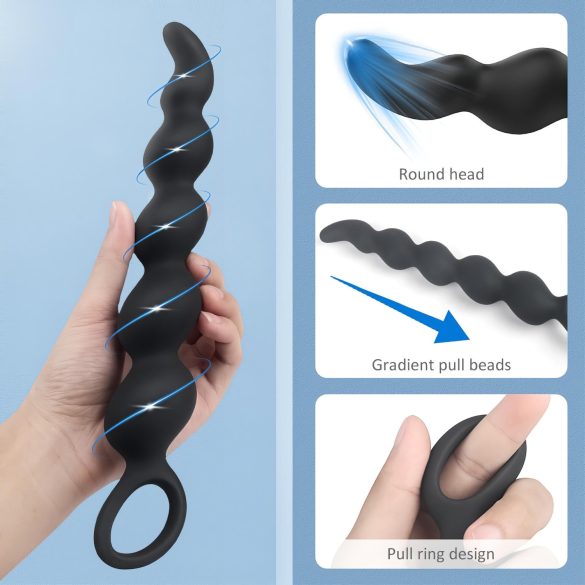 Sex HD Steven - perlast dildo za anal (crni)