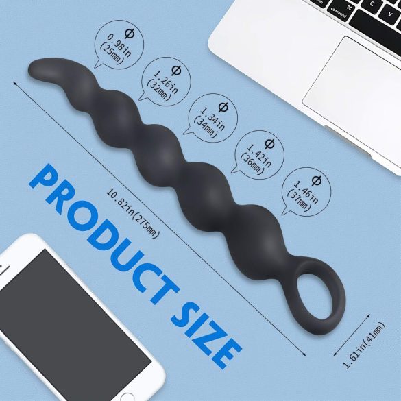 Sex HD Steven - perlast dildo za anal (crni)